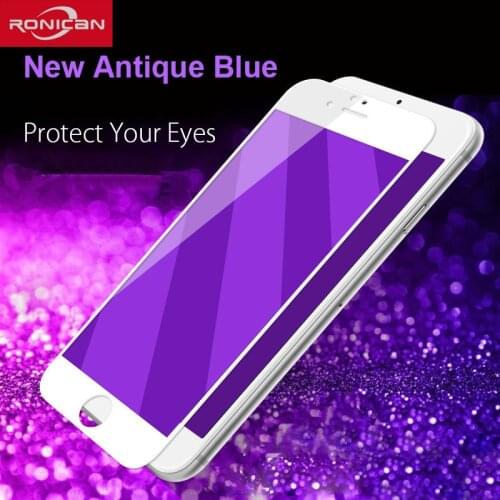 3D Carbon Fiber Tempered Glass For iPhone 6 6S Plus RONICAN Anti Blue Screen Protector Film For iPhone 7 7plus Protective Film