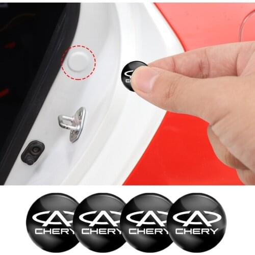 4Pcs PVC Car Logo Stickers Door Shock Soundproof Patch Accessories For Chery Fulwin QQ Tiggo 3 5 T11 A1 A3 A5 Amulet M11 Eastar