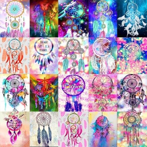 5D DIY Full Square Diamond Painting Dream Wind Chime Dream Catcher Home Decoration Rhinestone Embroidery Mosaic Art Picture Kit