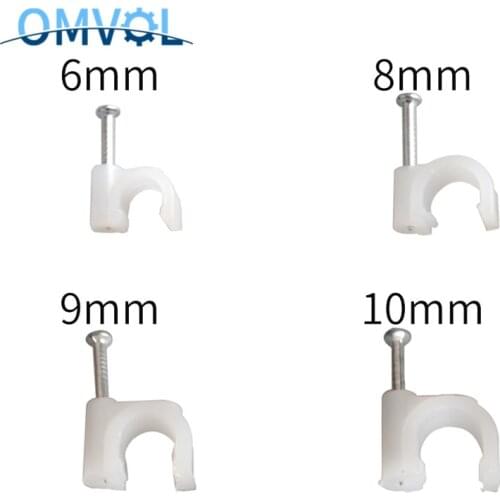 6mm 8mm 9mm 10mm Cable fixed Path cable clips with Nail, Wire U Circle Cable Clamp with Nail