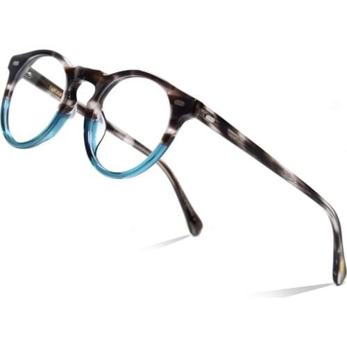 Acetate Vintage Round Glasses Frame For Men OV5186 Oval Eyeglass Frame Gregory Peck Decoration Circle Frame Glasses Gafas Oculos