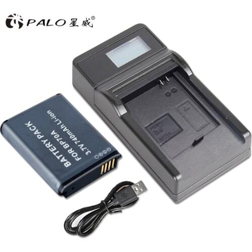 PALO camera battery bp-70a for samsung bp70a battery samsung es70 battery with LCD display batterycharger digital battery charge