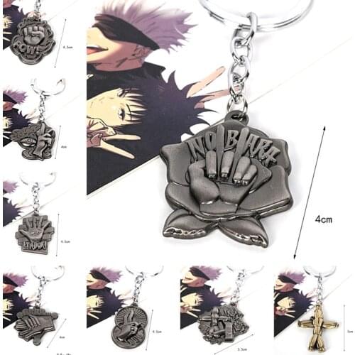 Cute Anime Jujutsu Kaisen Gesture Keychain Pendant Keyring Alloy Metal Key Chain Key Ring Accessories Gifts