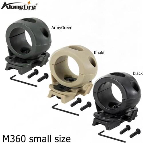 AloneFire M360 small size Flashlight Mount Holder Light Helmet Flashlight Holder Torch Mount Rubber Clip For Torch Hunting Mount