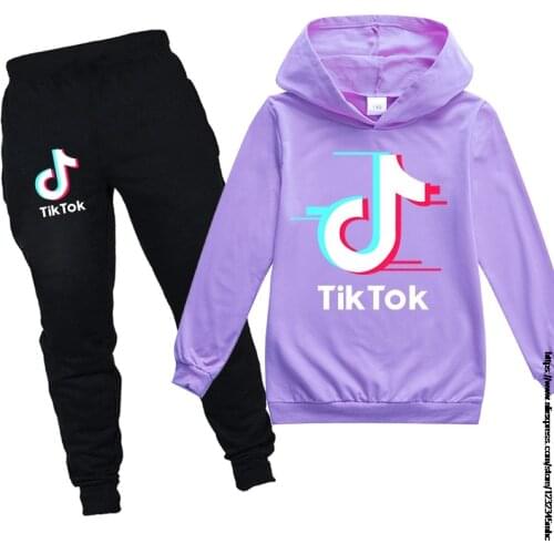 Tik Tok Childrens Sets Hoodies pants Tik Tok joggers sportwear Toddler Girl Clothes Sports Suit Tracksuit
