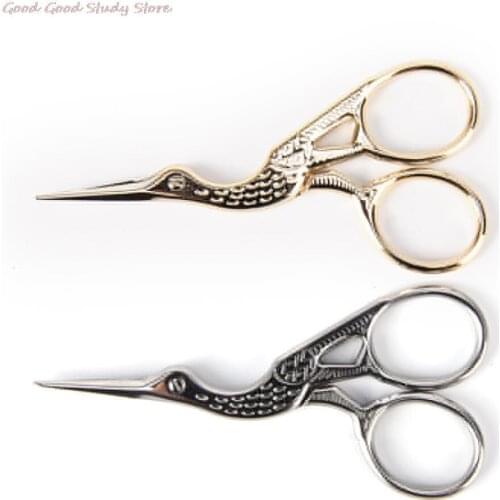 DIY Vintage Crane Shape Gold Tailor Sewing Embroidery Stainless Steel Scissors Unique For Crafts Handmade DIY Accessories