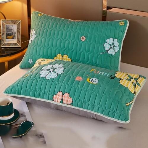 Northern Europe double-deck Pillowcase Waterproof Anti-Mite Anti-Bacterial Quilted Cotton Pillow Case Bedroom Home Decoration