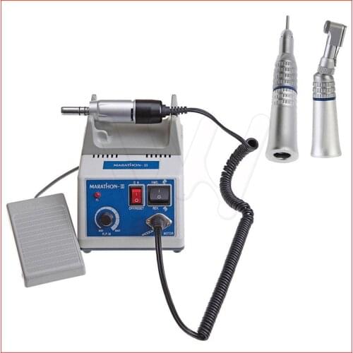 Dental Lab micromotor polish with contra angle straight handpiece SEAYANG MARATHON 3 Electric Motor