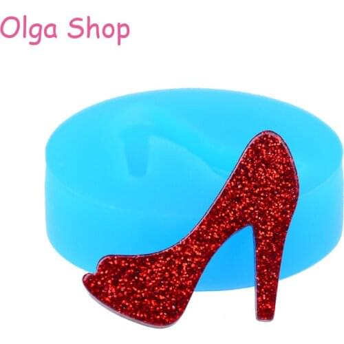 FYL305 25.6mm High Heeled Shoes Silicone Mold - Cake Decorating, Fondant, DIY Handmade, Cookie Biscuit, Gum Paste, Resin Clay