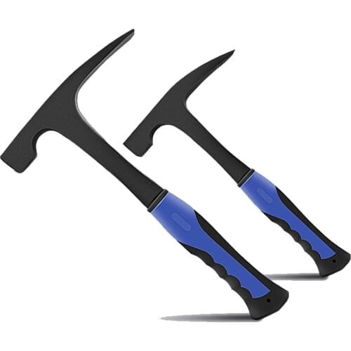 Geology Hammer Rock Pick Pointed Tip Shock Reduction Grip Chipping Hammer Flat Tip High Carbon Steel Forged Hand Tools