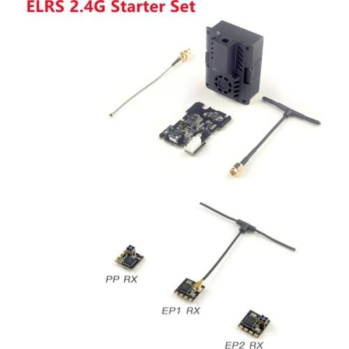 HappyModel 2.4G ExpressLRS ELRS Starter Set ES24TX 2.4G Micro TX with 3PCS 2.4G EP1 EP2 RX for RC Airplane FPV Long Range Drones