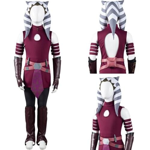 The Clone Wars Ahsoka Tano Cosplay Costume Outfits Kids Children Halloween Carnival Suit