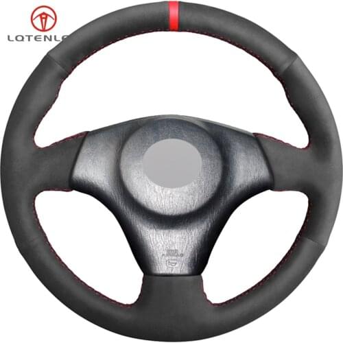 LQTENLEO Black Suede DIY Car Steering Wheel Cover For Toyota RAV4 Celica IS200 IS300 1998-2005 Corolla Matrix MR2 2000-2008