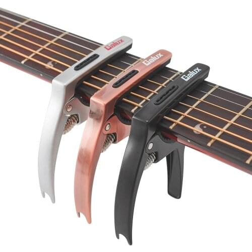 Galux GC-500A Multifunctional 3-in-1 Guitar Capo Premium Zinc Alloy Quick Change Single Handed Clamp for Electric Guitar