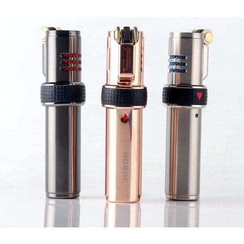 Refillable Ultra-thin Three Straight High-fire Cigar Lighter Grinding Wheel Flint Windproof Lighter Smoking Accessories for Weed