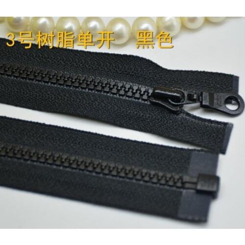 YKK Zipper Resin No.3 Single Opening 30-100cm Black