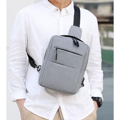 Mens Messenger Chest Bags Novelty Style Nylon Crossbody Bag Fashionable Simple Outdoor Leisure USB Charging Shoulder Handbags
