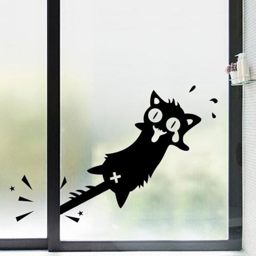 Clip Tail Cat Wall Stickers Cartoon Animal Stickers Refrigerator Cabinet Door Funny Cat Car Stickers
