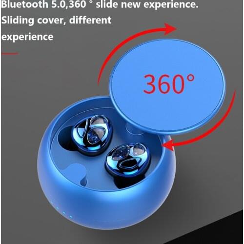 NewTWS Earphone round style Bluetooth V5.0 Touch Control Earbuds with ring portable Headset for android ios Wireless premium