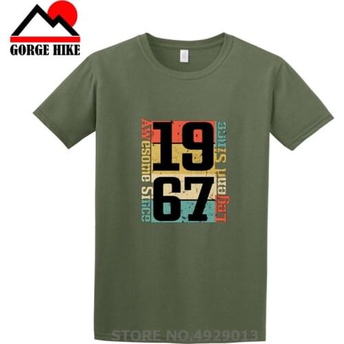 New Vintage Style tshirts Logo T Shirts 100% Cotton T-Shirt Birthday 50 Years Awesome Since 1967 Crew Neck Short Sleeve Mens Tee