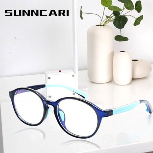 Round Blue Light Kids Glasses Optical Frame 2020 Children Boy Girls Computer Transparent Blocking Anti Reflective Eyeglasses UV