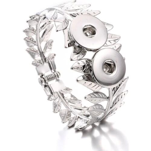 Wholesale Snap Bracelet&Bangles Newest Antique Silver Plated Vintage Bracelet FIt 18mm Snaps Button Jewelry