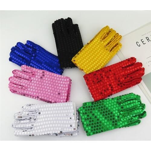 Sequins Wedding Flower Girl Gloves Princess Dress Gloves Kids Mittens Children Performance Birthday Christmas Party Gloves