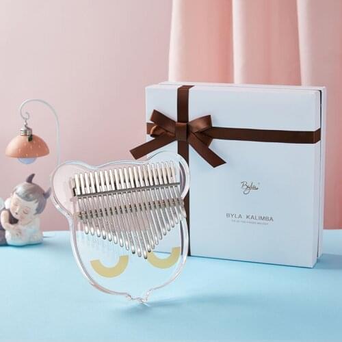 Kalimba 21 Keys Transparent Thumb Piano Musical Instrument Beginners Children Finger Piano with PU Piano Bag Tuning Hammer KLB15