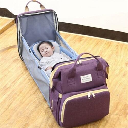 New portable foldable crib Mommy bag multi-function portable large capacity leisure backpack for mother and baby sac
