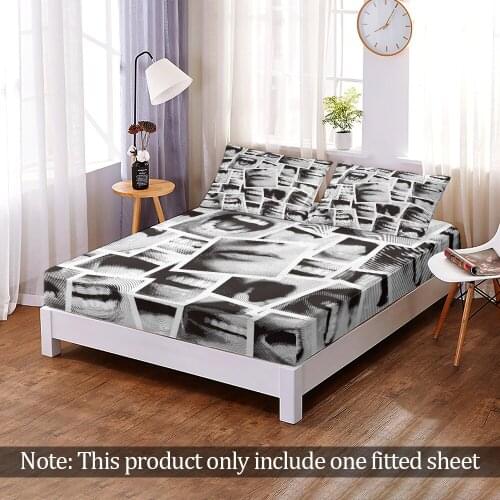 Custom 3D Print Modern Mouth Lips Pattern Fitted Sheet Fashion Elastic Band Bed Sheet Bedroom Flats Home Decor Adult Queen King
