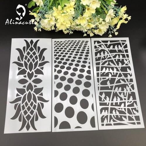 Bird Dot Slimline PET Stencils For Painting Scrapbook Coloring Embossing Album Handmade Card Decorative Card Template Alinacutle
