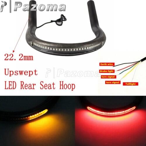 Motorbike Seat Frame Hoop Brat Loop Tracker End LED Brake Turn Signal Lamp For Cafe Racer Large CC Honda CB Yamaha XS Suzuki GS