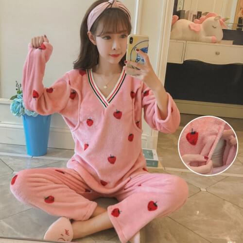 RASVY Warm Pajamas For Pregnant Women