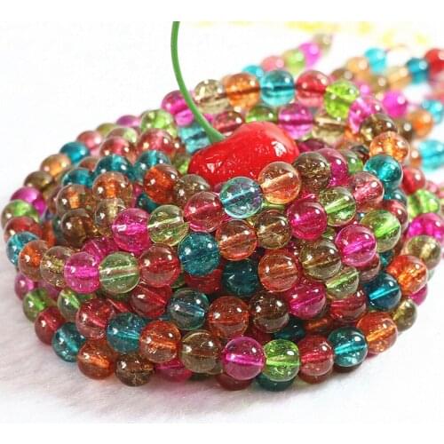 Multicolor synthetic faceted round tourmaline watermelon crystal stone 4 6 8 10 12 14mm loose beads jewelry 15 inch B176