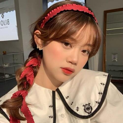 Romantic Ruffled Streamer Headband Temperament Fabric Headband Press Hairpin Twist Braided Hairband Girl Hair Accessories