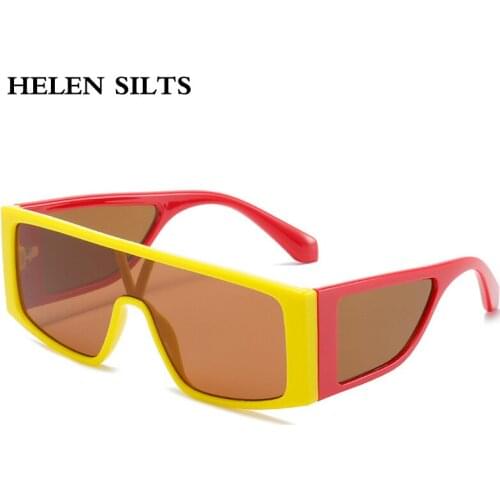 Oversized One Piece Sunglasses Women Men 2021 Fashion Punk Square Glasses Men Vintage Shades Big Frames Eyewear UV400 H248