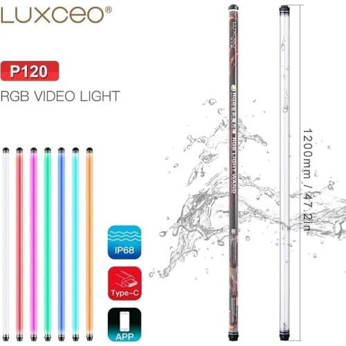 LED Video Light Wall RGB Tube 120cm Waterproof IP68 With APP Control Built-in Battery 1350LM Studio Lighting For