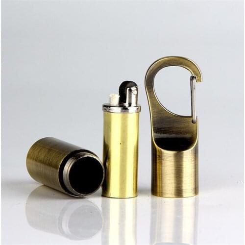 Outdoor Portable Kerosene Flint Lighter Key Chain Hang Buckle Gasoline Lighter Inflated Keychain Oil Petrol Lighter