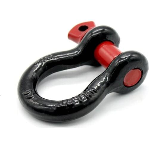 3/4" 2 Ton Univerial Car Tow Trailer Hook D-Rings Bow Shackle Red Black