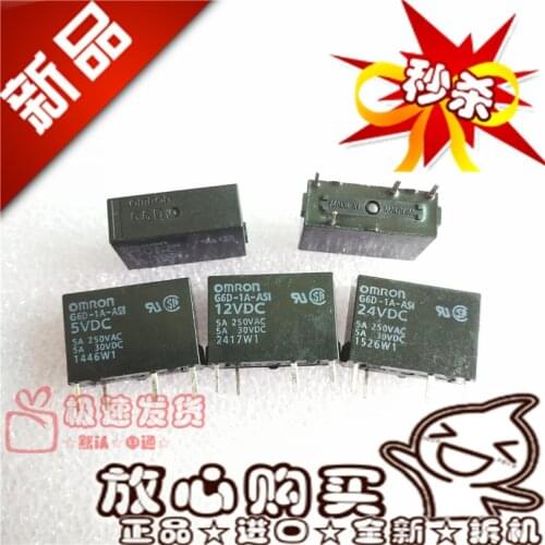 Off-the-Shelf G6D-1A-ASI 5VDC 12VDC 24VDC Genuine Normally Open-Type 4 Feet 5A