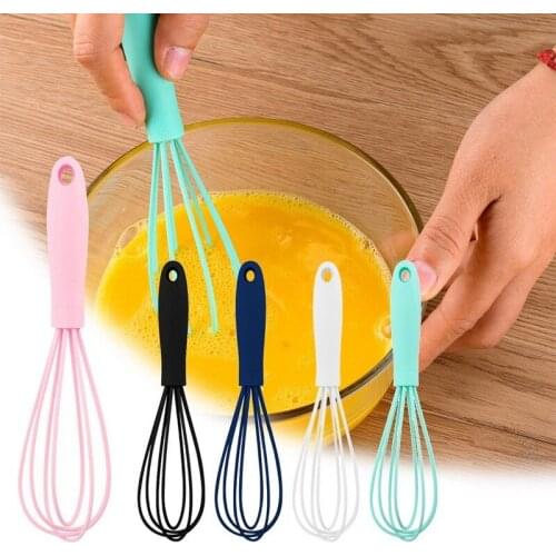 Kitchen Silicone Whisk Non-Slip Egg Beater Milk Frother Kitchen Utensil 17x4x4cm Kitchen Silicone Egg Beater Tool Easy to Clean