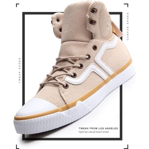Spring and Summer New Real Cowhide Stitching Thick Canvas High-top Sneakers All-match Trend Womens Shoes