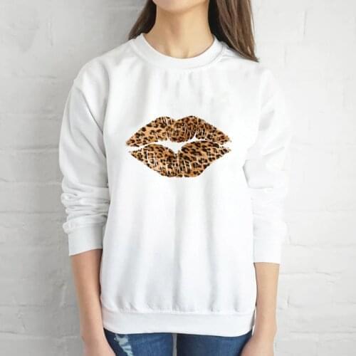 Colored Leopard Lips Sweatshirt Funny Women Graphic Feminist Sweatshirts Sexy Autumn Long Sleeve Tumblr Jumper Pullovers