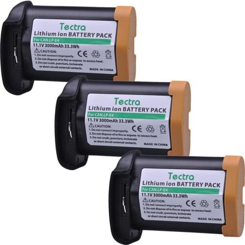 3Pcs 11.1V 3000mAh LPE4 LP-E4 Li-ion Battery for Canon EOS 1D Mark III, EOS-1D Mark IV, EOS 1Ds Mark III, EOS 1D C, EOS 1D X