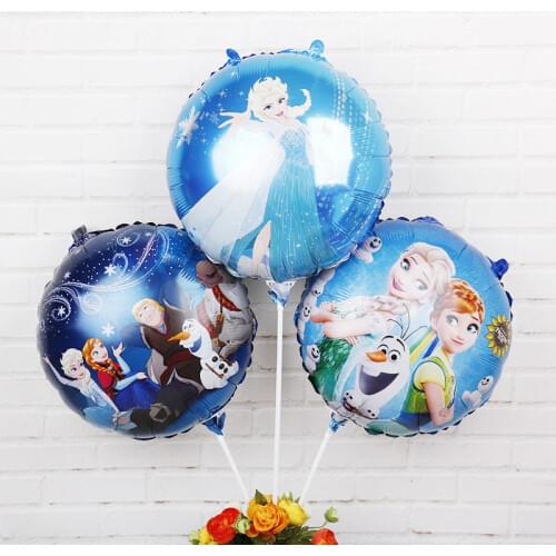 3pcs Girl First Birthday Frozen Elsa Anna Theme 18 inch aluminum foil Balloons Party Decor Balloon Kids Birthday Party Supplies