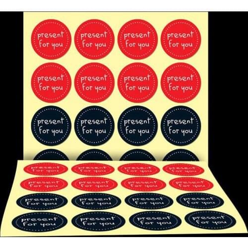 320 pcs/lot Red and Black Present for you self-adhesive sticker DIY Hand Made Gift Cake Paper Sticker