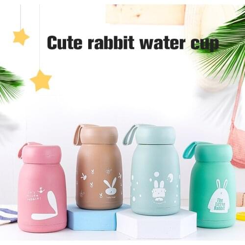 330ml Rabbit Thermos Cup Double Insulated Glass Water Bottle Temperature Cup Thermos Coffee Vacuum Flasks Tea Milk Children Gift