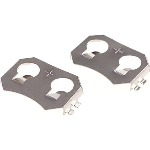 50pcs SMD Tab 20mm CR2032 2032 CR2025 CR2020 Battery Button Cell Holder Coin Cell Retainer Battery Holder surface mount PCB