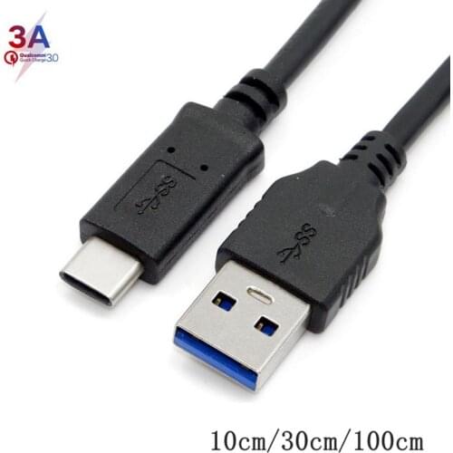 10cm 1m 3A USB 3.0 Type C Short Cable USBC Data Charging Cord Type-c Cable For Samsung Note 9 8 S9 One plus 6 5t 5 USB-C Charger