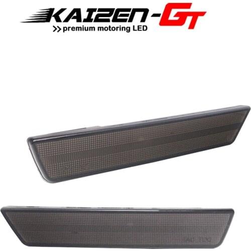 Kaizen-GT Smoked Black / Clear Lens Car Rear Bumper Side Marker Light Housings For 2008-2014 Dodge Challenger, 2011-2014 Charger